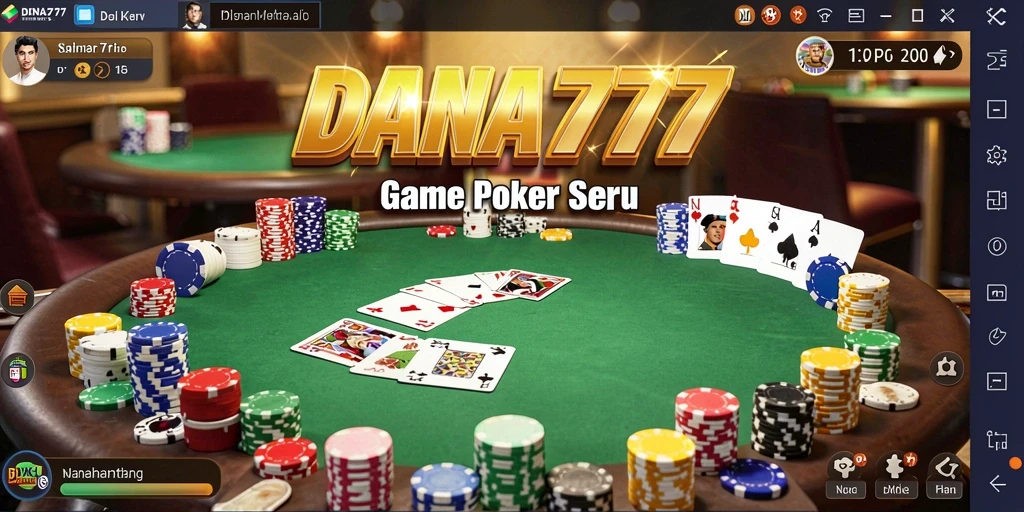 Screenshot gameplay DANA777 menampilkan suasana seru permainan poker.