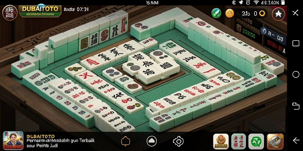 Tampilan screenshot DUBAITOTO menunjukkan momen seru permainan Mahjong.