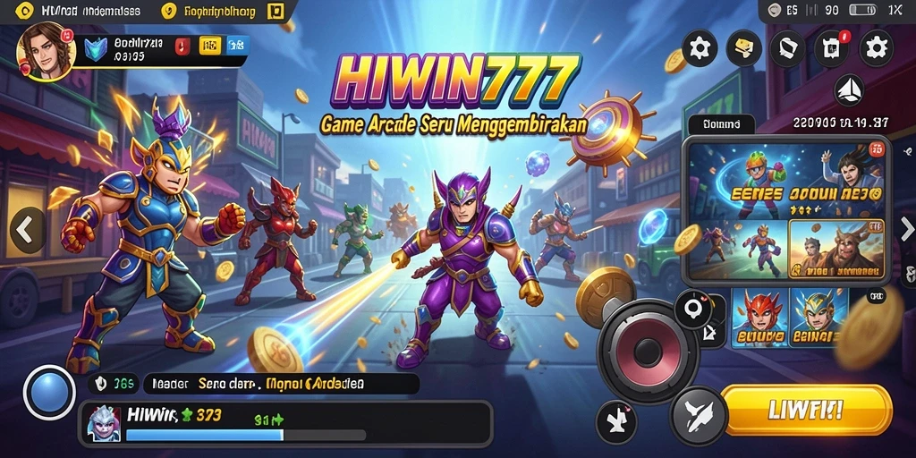 Tampilan gameplay seru HIWIN777 yang penuh tantangan Arcade.