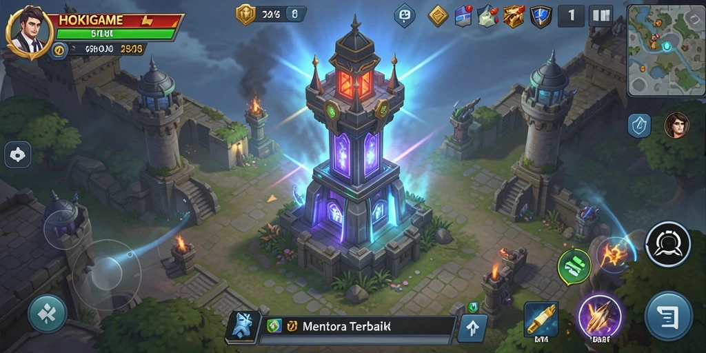 Tampilan menarik dari permainan Tower Defense HOKIGAME yang menegangkan.