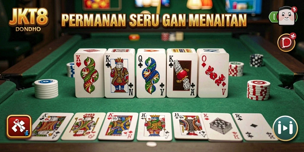 Screenshot gameplay JKT8 dengan suasana permainan Domino yang seru.
