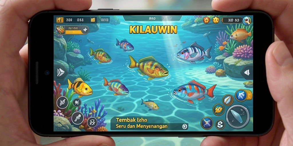 Gameplay seru KILAUWIN dengan aksi menembak ikan.