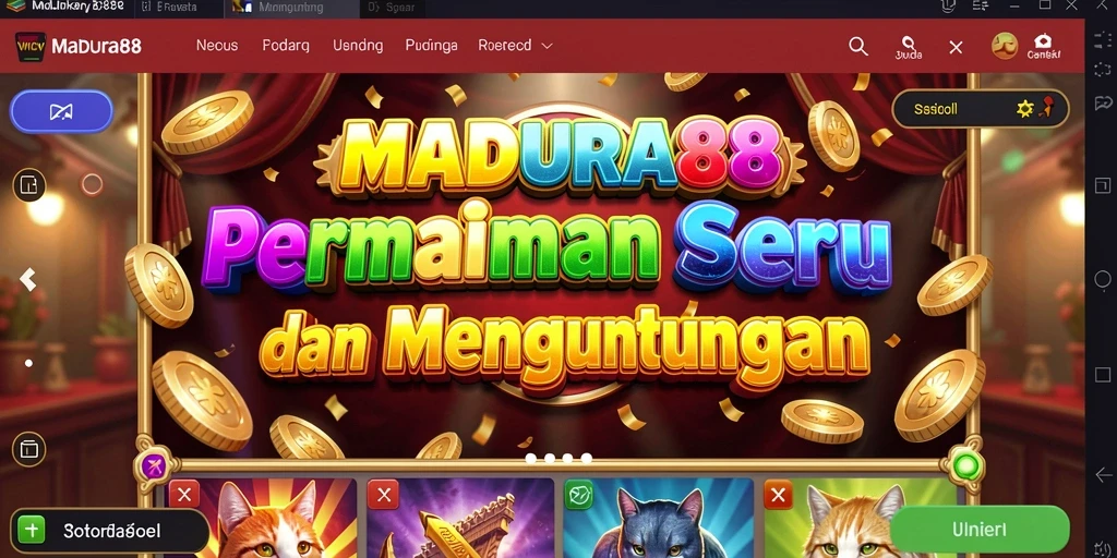 Gameplay seru game Slot MADURA88 dengan simbol menarik.
