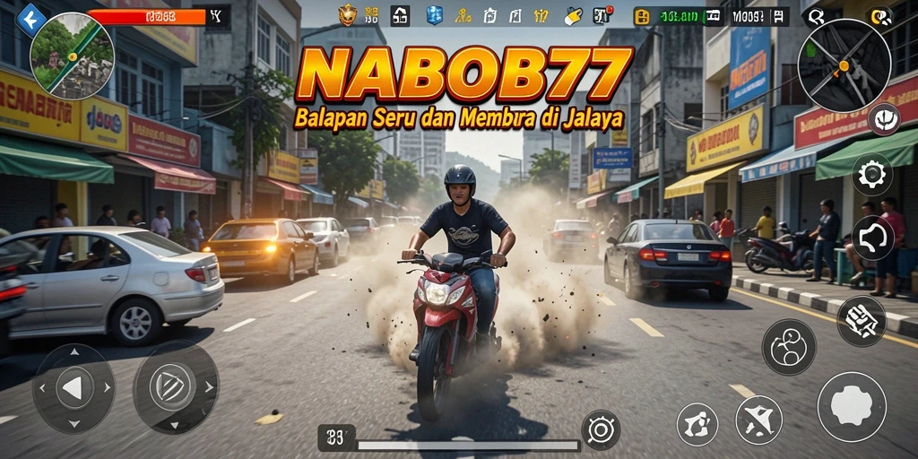 Tampilan gameplay NABOB77 yang mendebarkan dan penuh kecepatan.