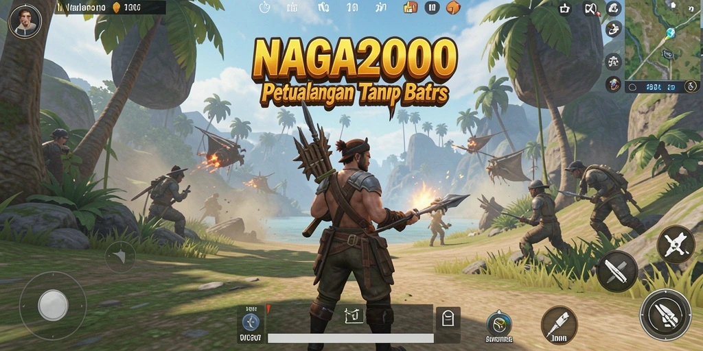 Screenshot gameplay NAGA2000 menampilkan petualangan di dunia terbuka.