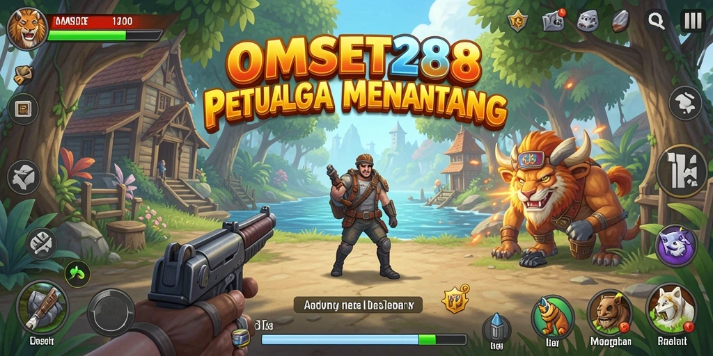Screenshot dari OMSET288 menunjukkan aksi seru dalam permainan petualangan.