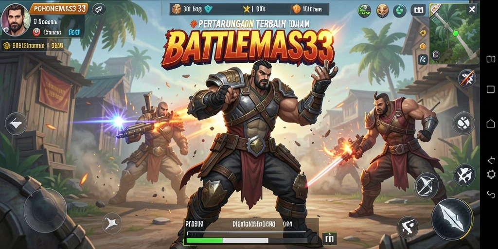 Tampilan seru gameplay POHONEMAS33 saat pertarungan intens.