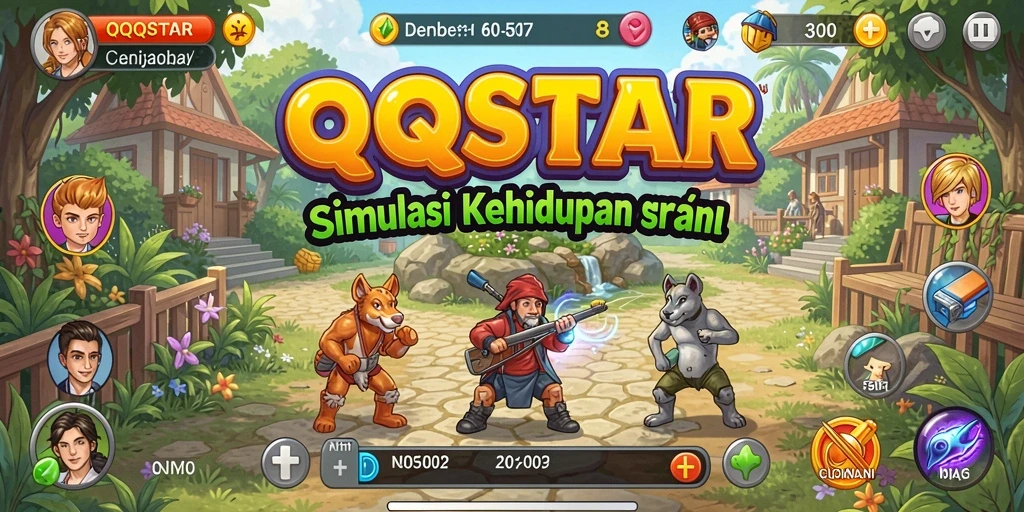 Tampilan gameplay QQSTAR yang memukau dengan berbagai aktivitas menarik.