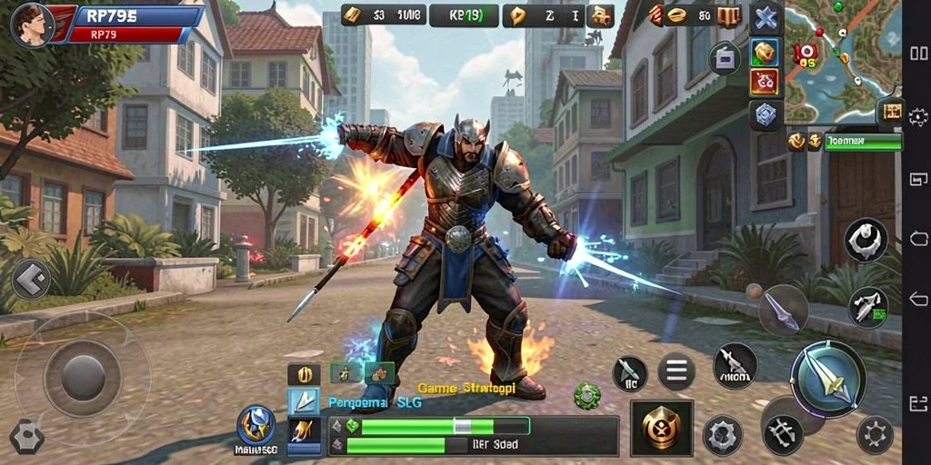 Screenshot gameplay RP79 menampilkan pertempuran strategis yang mendebarkan.