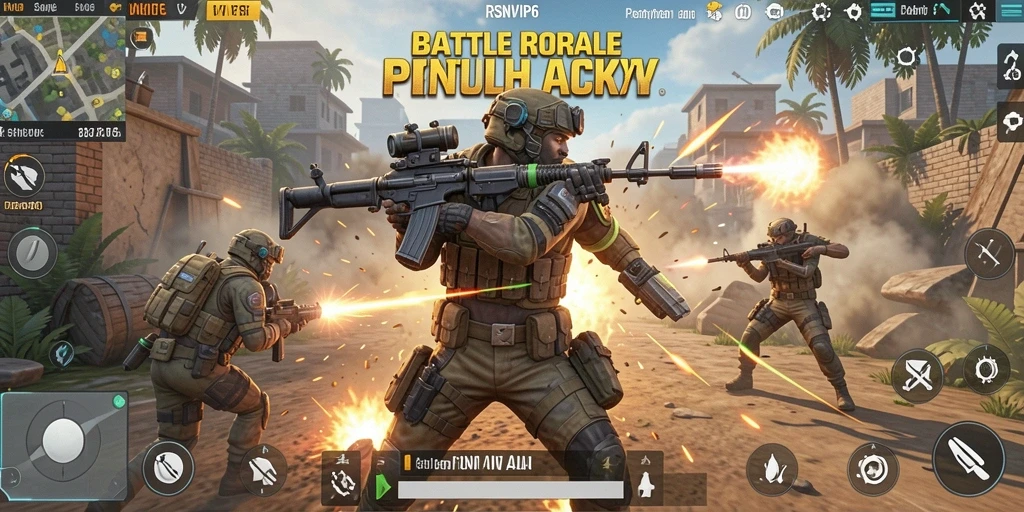 Gameplay mendebarkan di RSNVIP6 dalam aksi Battle Royale.