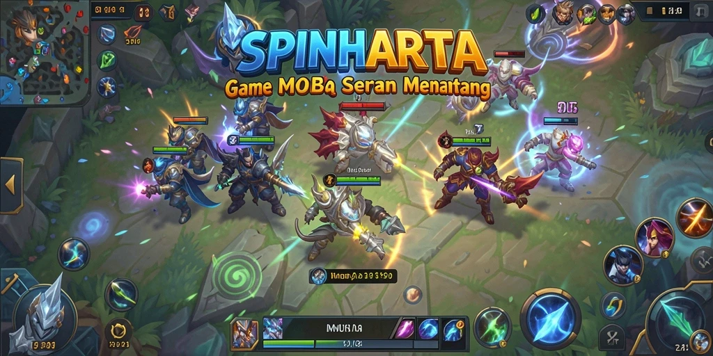 Tampilan grafis menarik dan aksi pertarungan seru dalam gameplay SPINHARTA.