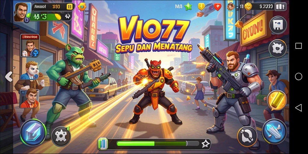 Tampilan gameplay VIO77 yang seru dan penuh warna.