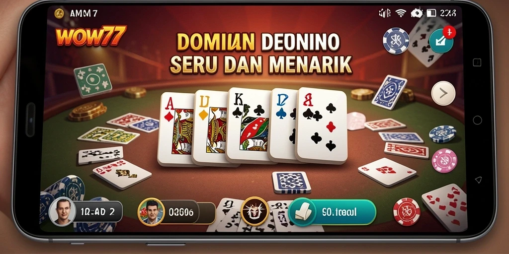 Tampilan gameplay menarik dari WOW77 saat bermain Domino.